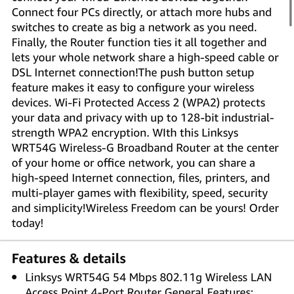 Linksys 2.4GJz Wireless G Broadband Router.  NIB - Picture 10 of 10